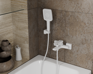 Смеситель для ванны с коротким изливом RUSH Thira (TR3635-44White)